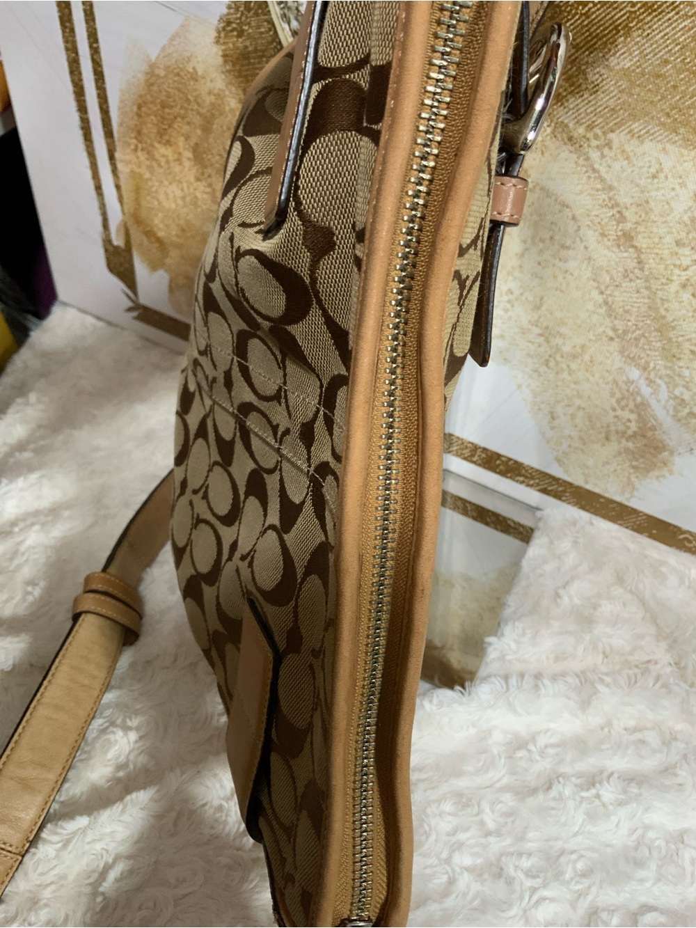 2009 Coach Soho Monogram Canvas Shoulder Bag in Brown and Tan - Picture 12 of 13